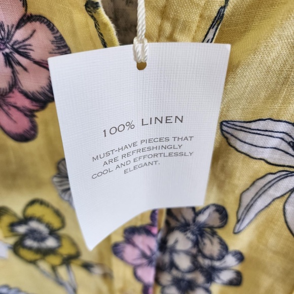 NWT CHARTER CLUB LUXURY 100% LINEN FLORAL  LS TUNIC BLOUSE- SIZE 3X - Picture 3 of 8